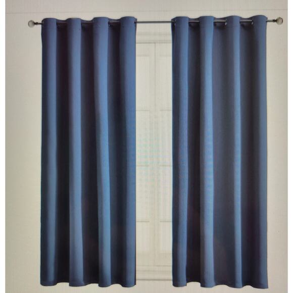 Blackout Curtains Room Darkening Thermal Insulted Navy 52 x 54 inch 2 Panels - Picture 1 of 5